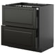 Black ikea METOD kitchen unit with 2 drawers