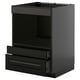 METOD / KNIVSHULT Base cabinet f built-in appliances, black-grey/Bodbyn black, 60x60 cm