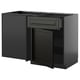 Modern black kitchen unit with sleek drawers and shelf. Part of the METOD system.