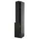 METOD black cabinet; tall, slim, wooden dark finish, adjustable shelf, modern design.
