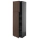 Dark brown wooden METOD cabinet with shelves, modern design.