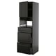 METOD / KNIVSHULT High cabinet f built-in appliances, black-grey/Bodbyn black, 60x60x200 cm
