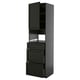 METOD / KNIVSHULT High cabinet f built-in appliances, black-grey/Lerhyttan black stained, 60x60x220 cm