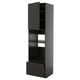 METOD / KNIVSHULT High cabinet f built-in appliances, black-grey/Nickebo matt anthracite, 60x60x220 cm