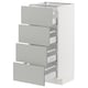 METOD kitchen unit in light grey, four drawers, rectangular, modern design.