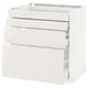 METOD kitchen cabinet in white with multiple drawers, sleek design, modern minimalist look.