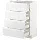 METOD kitchen unit, white, four drawers, modern, glossy, vertical shape, integrated handles.