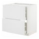 Alt: white METOD kitchen cabinet with double drawers.