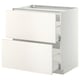 METOD kitchen unit; white, rectangular, smooth; two drawers, minimalist design.
