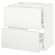 White METOD kitchen unit, two drawers, sleek modern design, powder-coated steel drawers, smooth fronts.