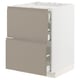 Modern kitchen unit: METOD with beige drawers, soft-close feature, sturdy frame. Ideal for kitchens.