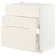 METOD kitchen unit in off-white with drawers; rectangular, smooth, modern design.