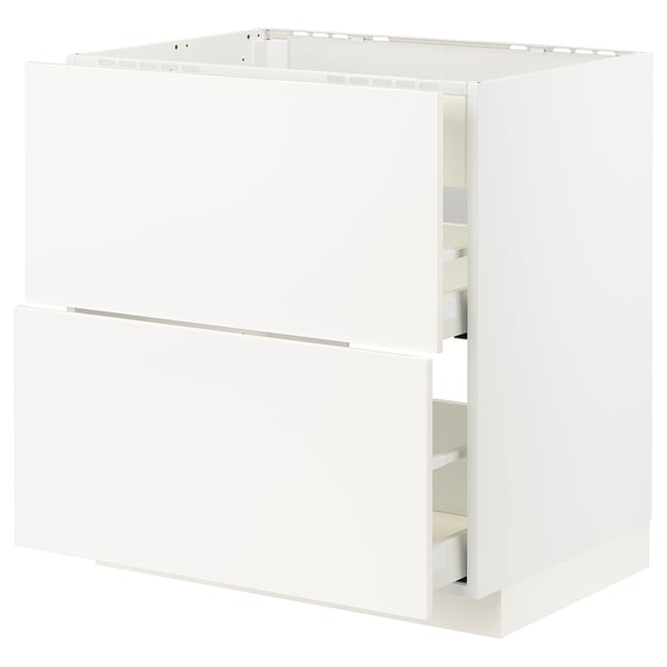 White METOD kitchen cabinet with smooth, modern design and clean lines.