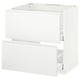 White METOD kitchen unit with two drawers, sleek minimalist design.