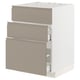 METOD kitchen unit, beige, three drawers, modern, rectangle, soft close.