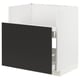 Black & white METOD kitchen cabinet with sleek front & storage drawers.