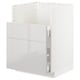 White METOD kitchen unit with grey high-gloss drawer, modern design.