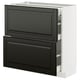 A modern black and white kitchen cabinet with beveled edges from the METOD series by ikea.