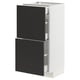 Modern black and white kitchen unit. Square shape, two drawers, sleek design.