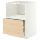 METOD / MAXIMERA Base cabinet f built-in appliances, white/Askersund light ash effect, 60x60 cm