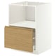METOD / MAXIMERA Base cabinet f built-in appliances, white/Voxtorp oak effect, 60x60 cm