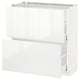METOD high gloss white cabinet with multiple drawers, modern and sleek design.