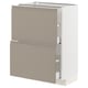 Beige METOD kitchen cabinet with square drawers