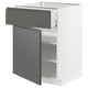 METOD kitchen unit: dark grey drawer, white cabinet, adjustable shelves.