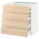 A white and light wood ikea METOD kitchen unit with three drawers. Sturdy, modern design, ideal for storage.