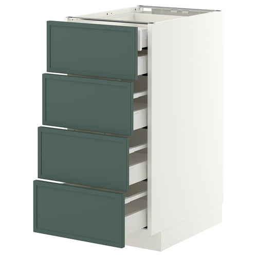 METOD / MAXIMERA Base cb 4 frnts/2 low/3 md drwrs, white/Aspudden dark grey-green, 40x60 cm