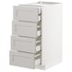 METOD kitchen unit, light grey, four drawers, soft-closing, wooden & steel parts.
