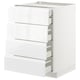 METOD kitchen cabinet in white with sleek handles and multiple drawers.