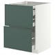 METOD / MAXIMERA Bc w pull-out work surface/3drw, white/Aspudden dark grey-green, 60x60 cm