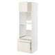 White kitchen cabinet with pull-out drawer and shelves, modern design.