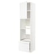A white METOD kitchen cabinet with shelves and drawers. The minimalist design includes a door and multiple storage compartments.