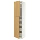 METOD / MAXIMERA Hi cab w 2 doors/4 drawers, white/Sinarp oak veneer, 60x60x240 cm