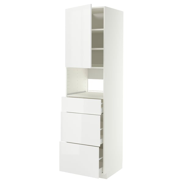 METOD / MAXIMERA High cabinet f built-in appliances, white/Ringhult white, 60x60x220 cm