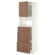 METOD / MAXIMERA High cabinet f built-in appliances, white/Tistorp brown walnut effect, 60x60x200 cm
