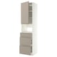 METOD / MAXIMERA High cabinet f built-in appliances, white/Upplöv matt dark beige, 60x60x240 cm