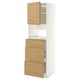 METOD / MAXIMERA High cabinet f built-in appliances, white/Voxtorp oak effect, 60x60x200 cm
