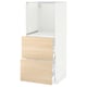 METOD kitchen unit, white & light wood, modern design, adjustable shelf, smooth drawer.