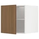 Ikea METOD white cabinet with walnut door, square, adjustable shelf.