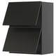 Black modern kitchen cabinet, sleek, double-door design, chic, METOD series.