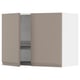METOD kitchen wall unit in grey-beige, modern design, metal dish drainer, matte finish, square shape, 25-year guarantee.
