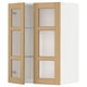 Light oak METOD wall cabinet, glass doors, adjustable shelves, modern kitchen storage.