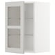 METOD wall cabinet: white, rectangular, glass shelves, adjustable, left/right door.
