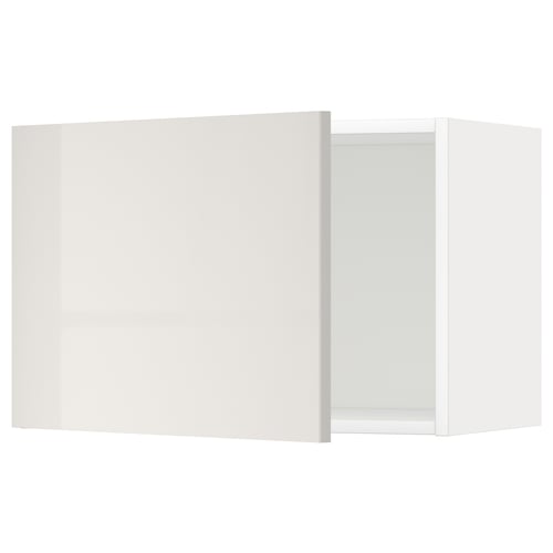 White METOD wall cabinet, sleek design, glossy finish.