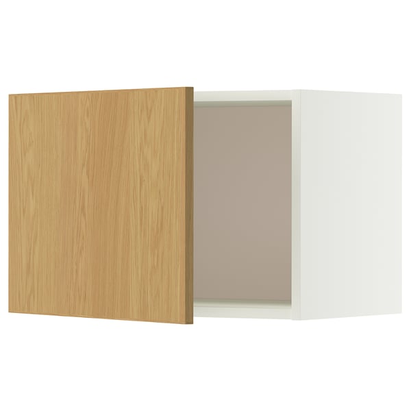 METOD Wall cabinet, white/Sinarp oak veneer, 60x40 cm