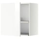 White METOD kitchen cabinet, glossy, rectangular, single door, metal drainer, modern design.