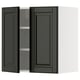 METOD wall cabinet with black beveled doors.
